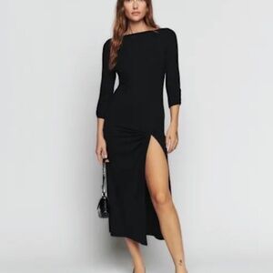 Reformation Belmont Knit Dress Black - Size XS